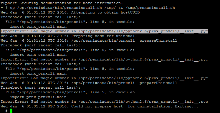 Quick Fix: Python Error When Removing PernixData FVP Host Extensions