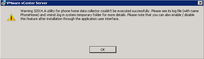 Quick Fix: vCenter 5.5 Update 3x Phone Home Warning and VPXD Service not Starting