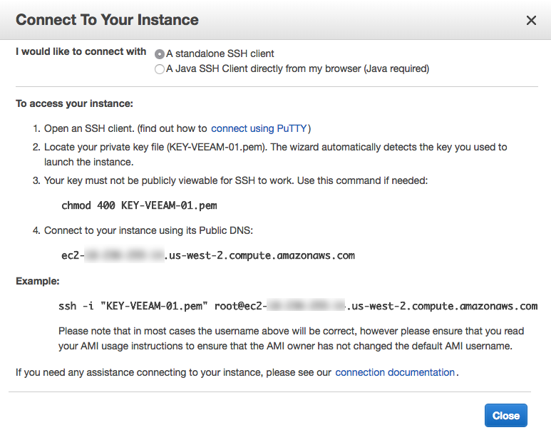 Quick Post - Configuring Key Based Authentication for AWS based Veeam Linux Repository