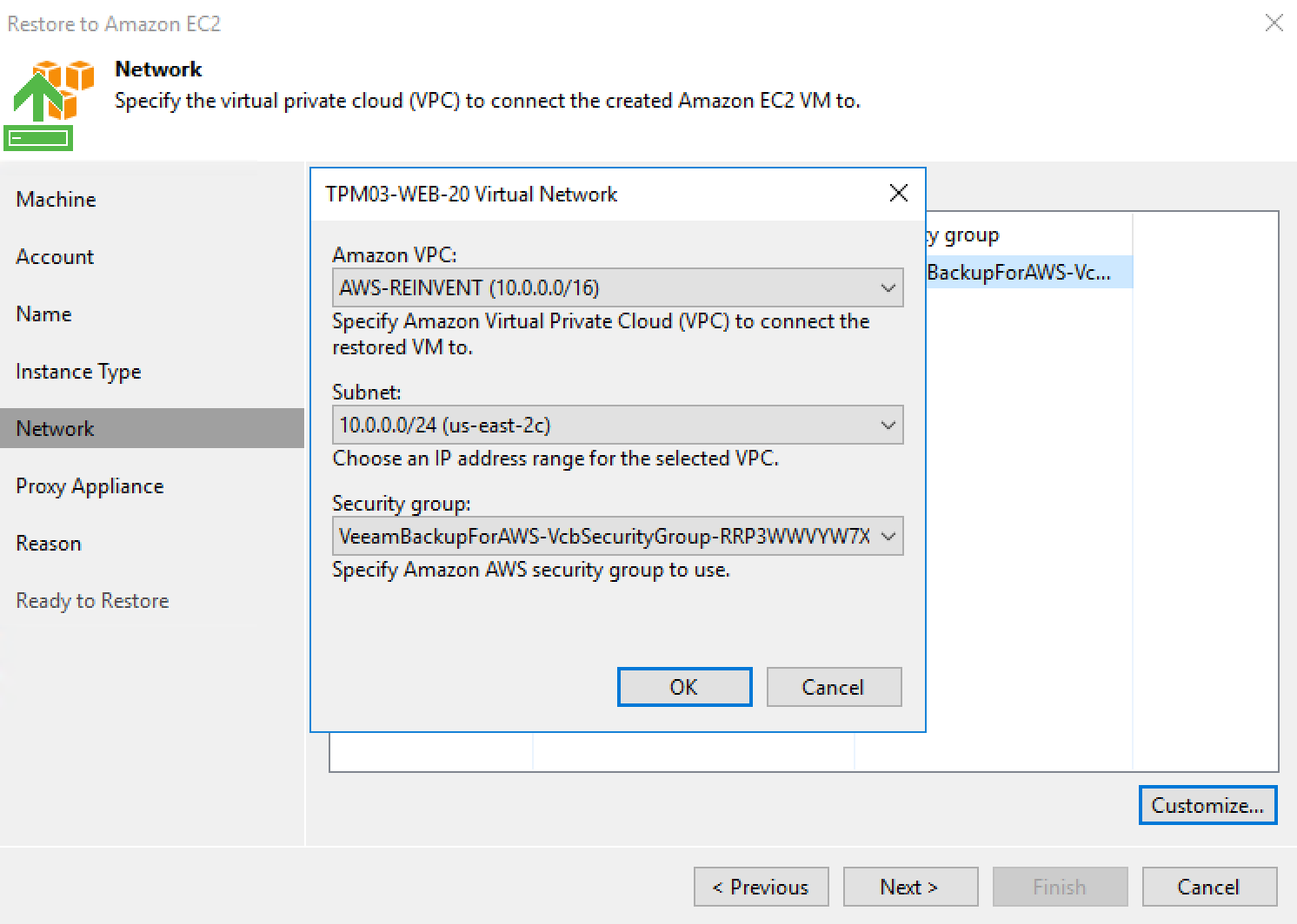 v10 Enhancements – Restore to AWS EC2 Networking