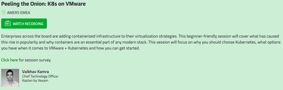 VeeamON Top Sessions