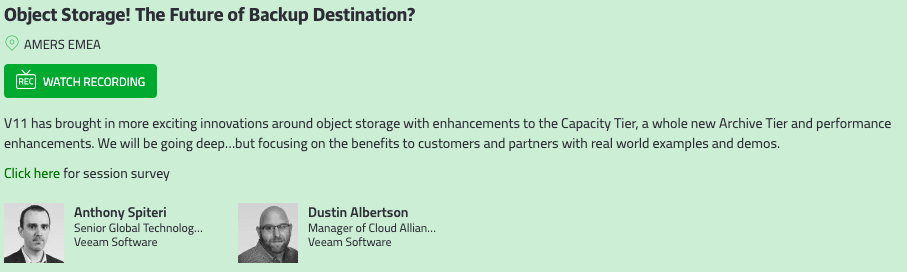 VeeamON Top Session