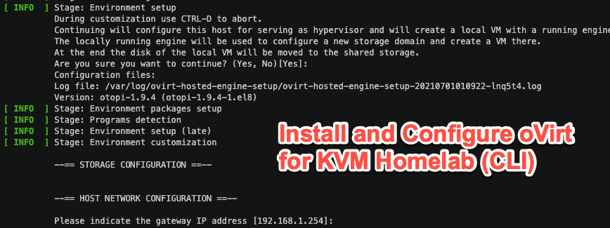 Install and Configure oVirt for KVM Homelab (CLI)
