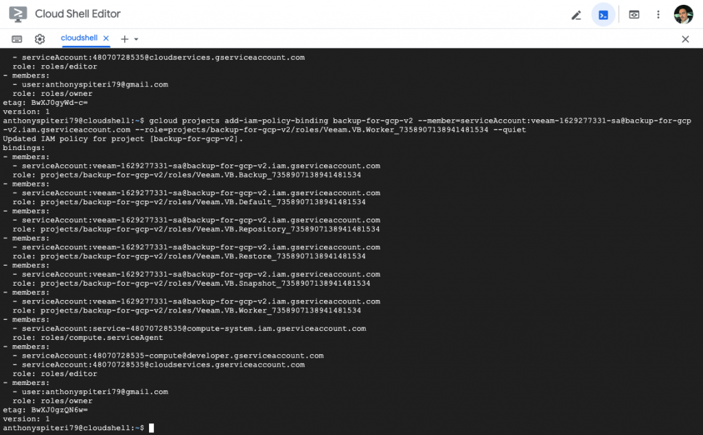 Backup GCP