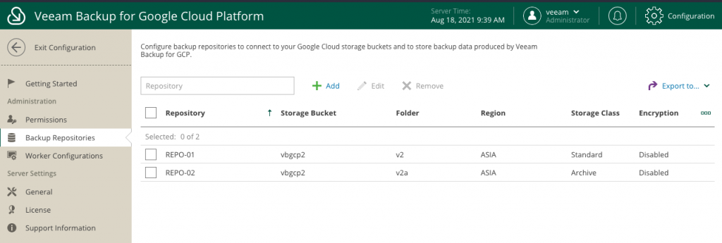 Backup GCP