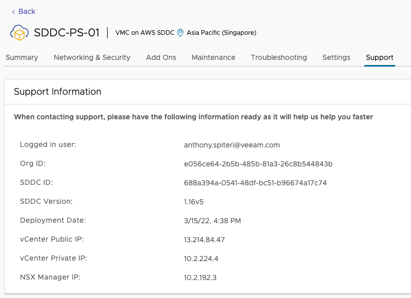 VMware Cloud on AWS Import/Export